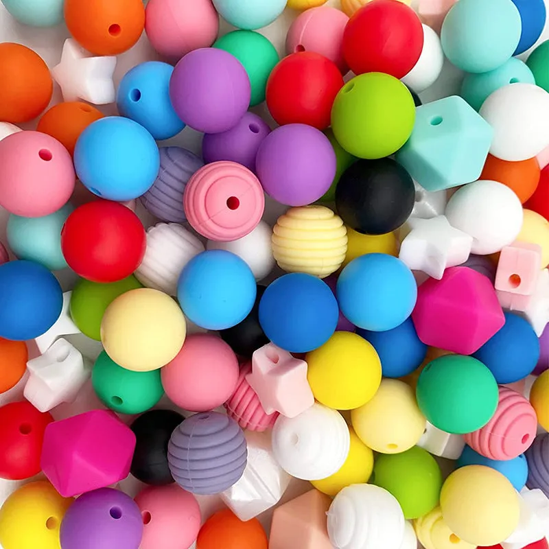 Wholesale 100PCS 15MM  Food Grade Baby Teething Round Silicone Beads