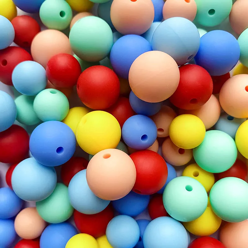 Wholesale 100PCS 15MM  Food Grade Baby Teething Round Silicone Beads