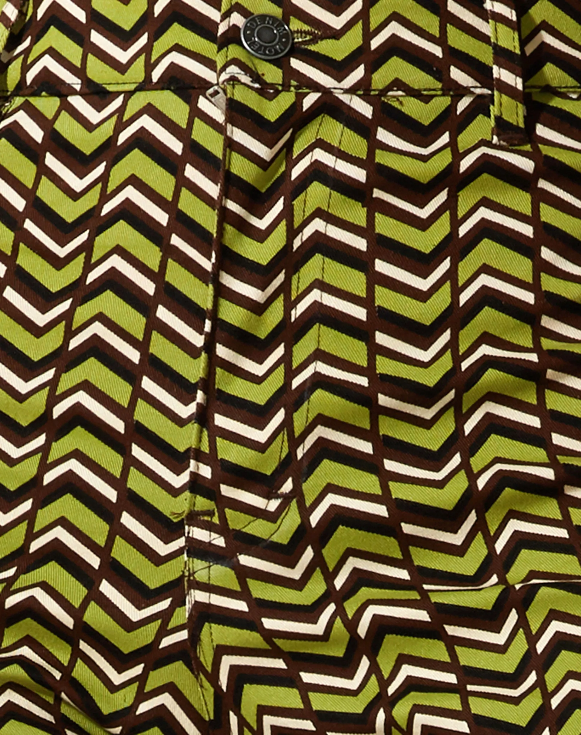 Zoven Flare Trouser in Chevron Green